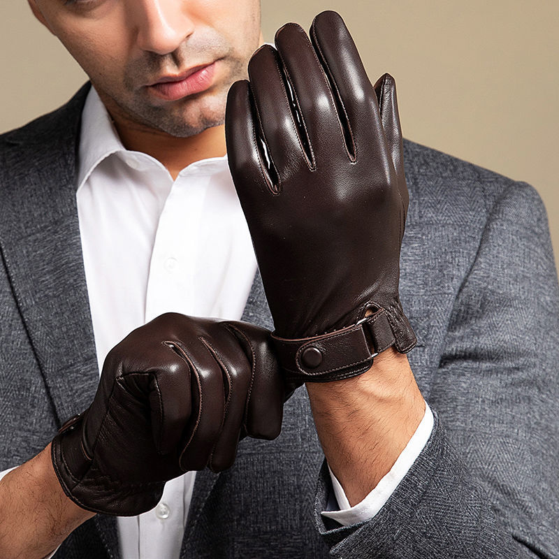 Leather Driving Glove - 2024 Męskie rękawiczki ze skóry owczej