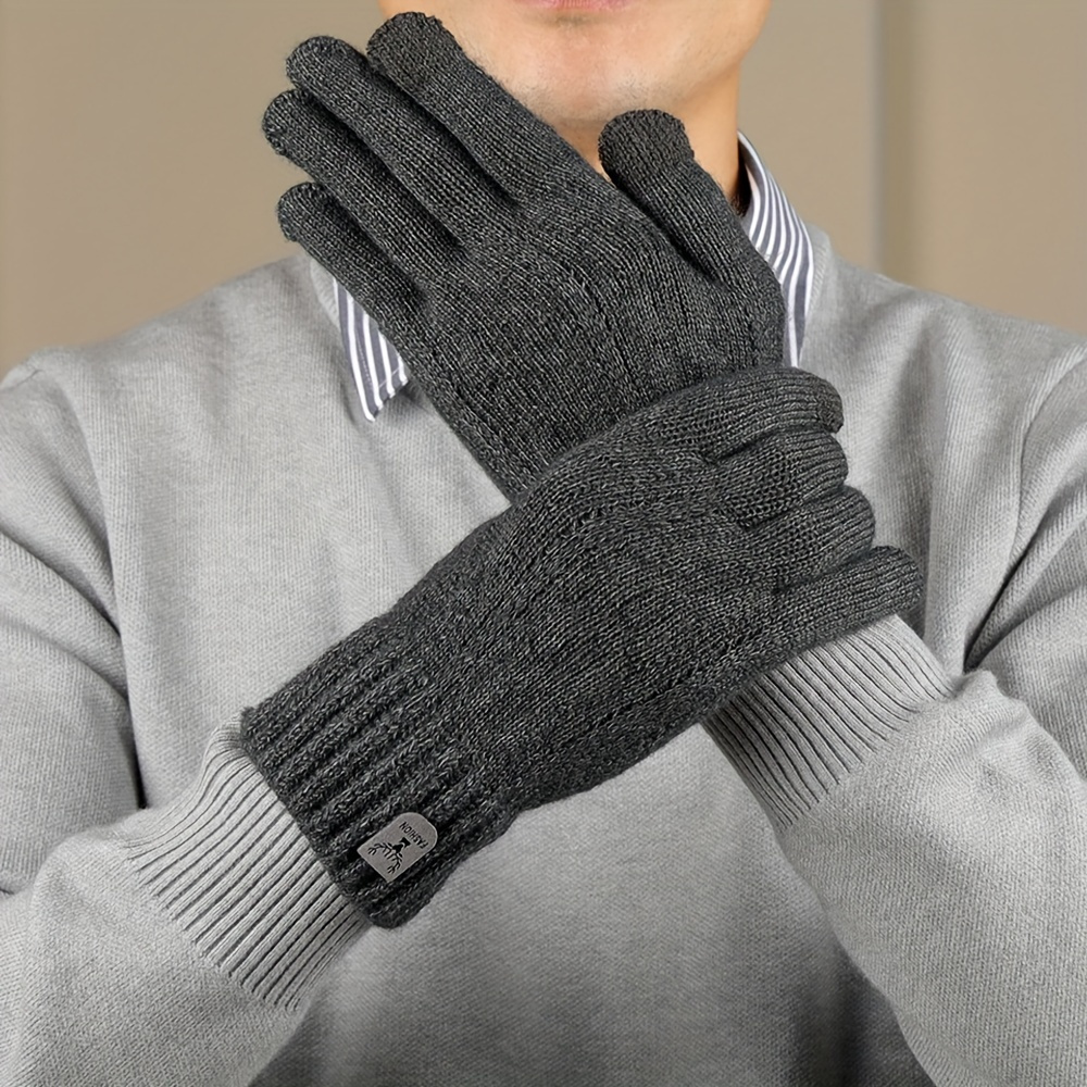 Wool Glove Lined - Zimowe, ocieplane wełną damskie rękawiczki, antypoślizgowe,