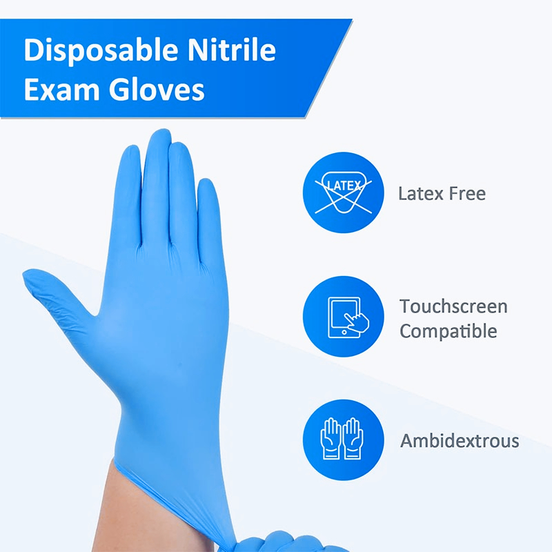 100 SZTUK Niebieskich Nitrylow – Latex Disposable Glove recenzja i cena